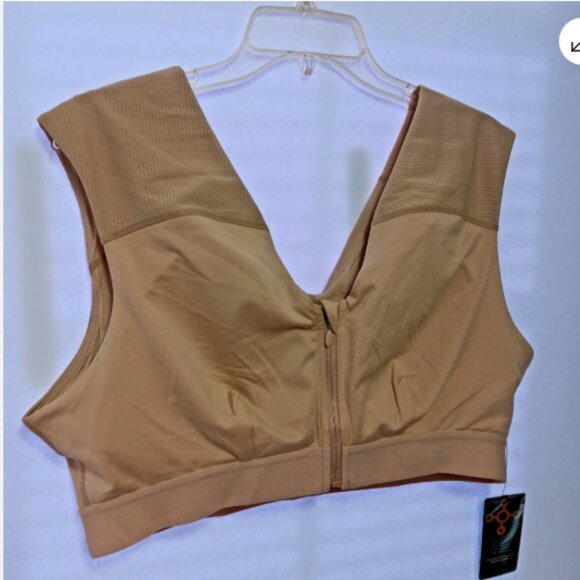 Tommie Copper 3XL Shoulder Support Bra Nude Zip Front New with Tags C20 - Picture 2 of 8
